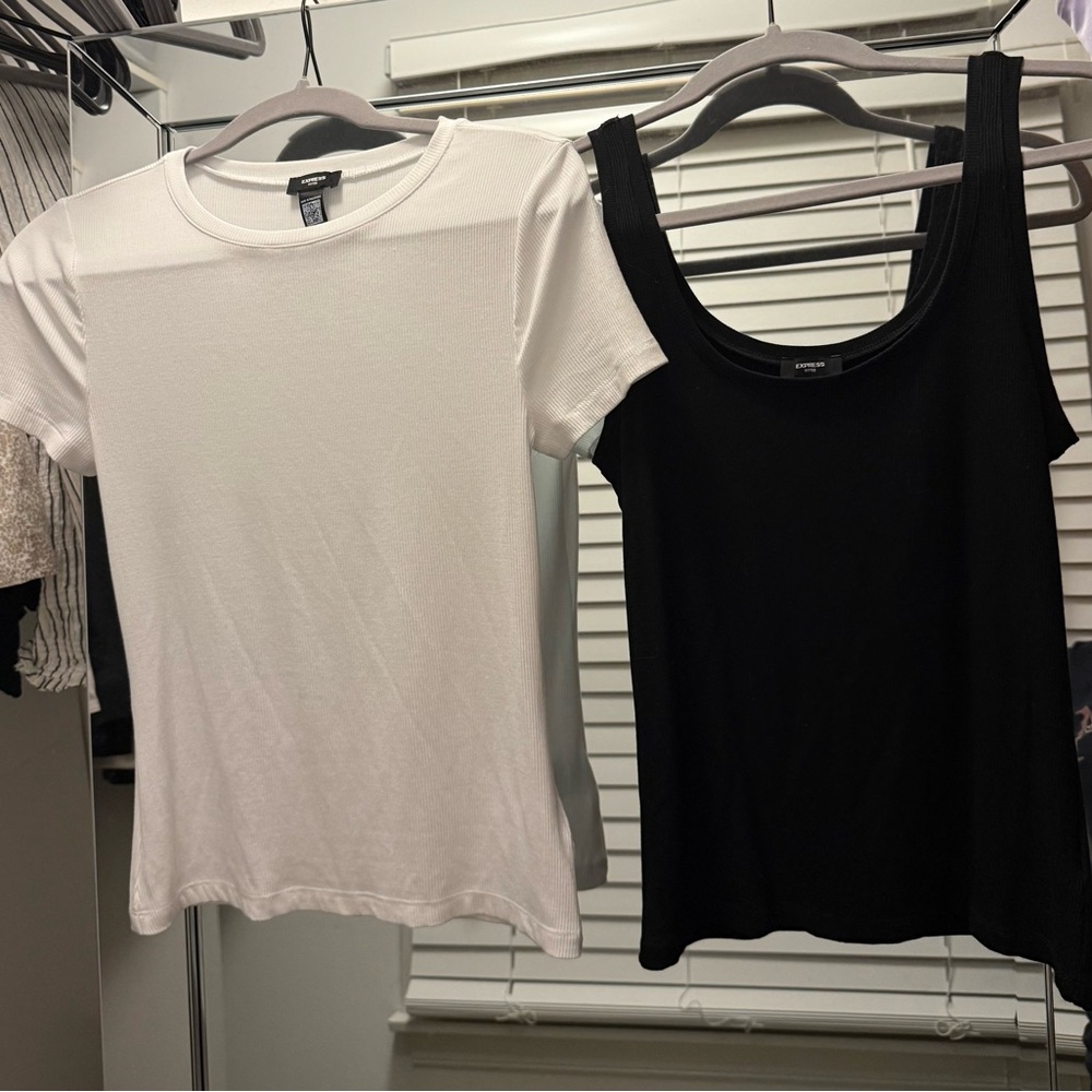 Express White Tee and Black Tank Set